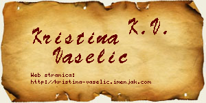 Kristina Vaselić vizit kartica